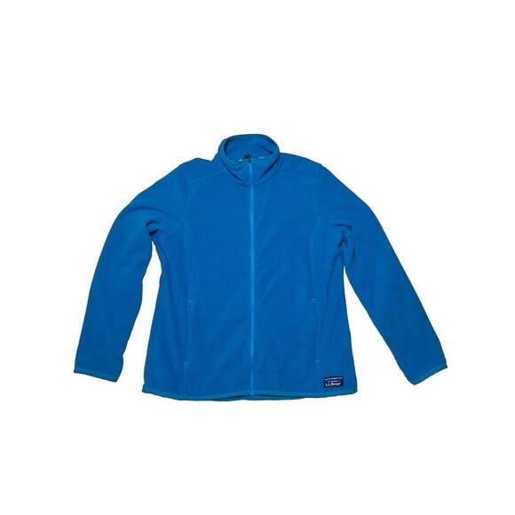 LL Bean Full Zip Blue Fleece‎ Jacket Mock Neck Recycled Polyester Women Size M - Picture 3 of 10